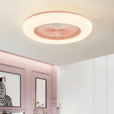 Minimalist Round Flush Bladeless Ceiling Fan with Light Image - 6