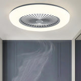 Minimalist Round Flush Bladeless Ceiling Fan with Light Image - 9