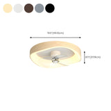 Minimalist Round Flush Modern Ceiling Fan with Light #size