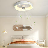 Minimalist Round Flush Modern Ceiling Fan with Light Image - 8