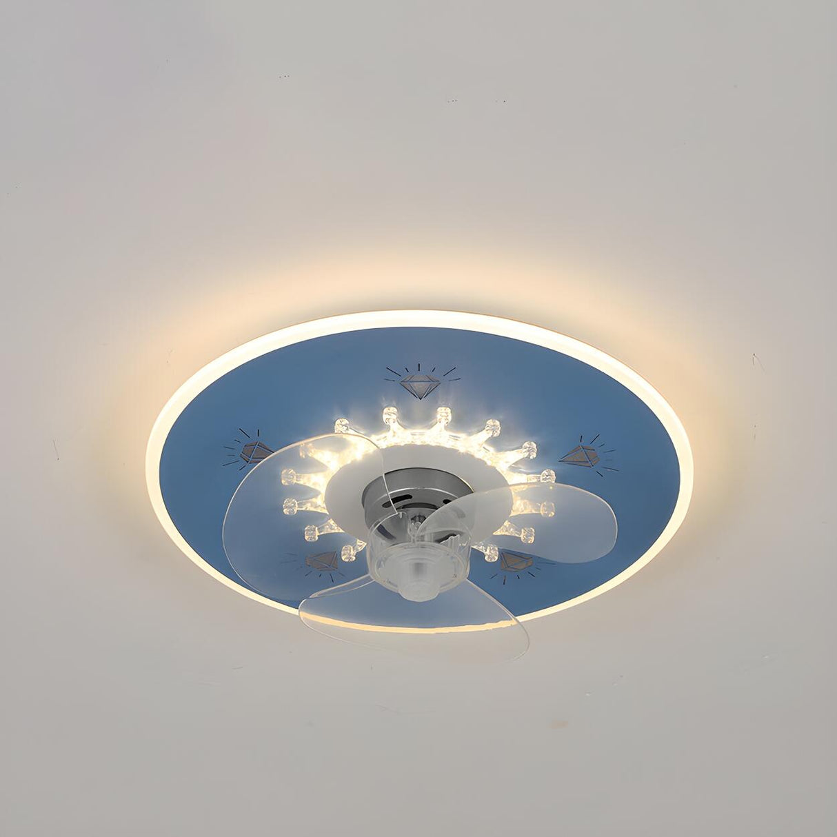 Minimalist Round Flush Mount Ceiling Fan with Light Image - 13