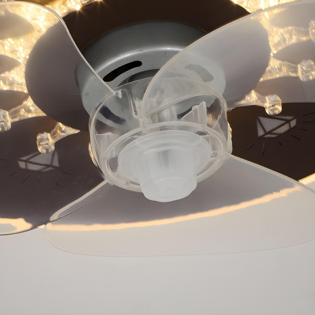 Minimalist Round Flush Mount Ceiling Fan with Light Image - 14