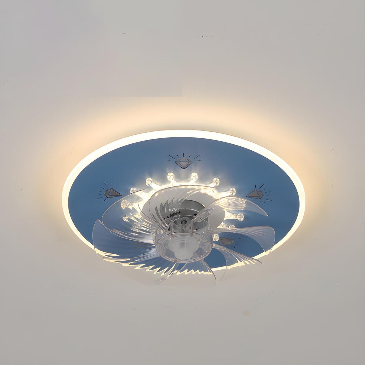 Minimalist Round Flush Mount Ceiling Fan with Light Image - 15