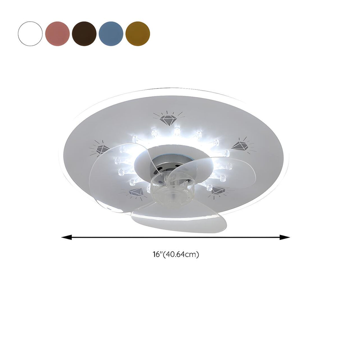 Minimalist Round Flush Mount Ceiling Fan with Light 