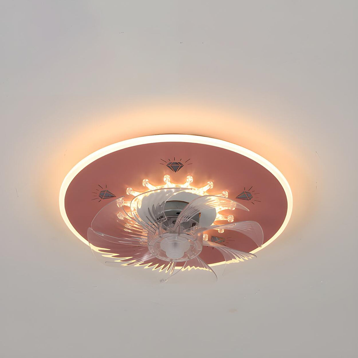 Minimalist Round Flush Mount Ceiling Fan with Light Image - 7