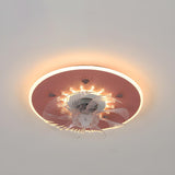 Minimalist Round Flush Mount Ceiling Fan with Light Image - 7