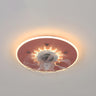 Minimalist Round Flush Mount Ceiling Fan with Light Image - 7