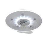 Minimalist Round Flush Mount Ceiling Fan with Light Image - 9