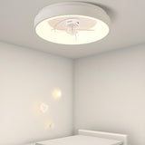 Minimalist Round Flush Remote Ceiling Fan with Light Image - 1