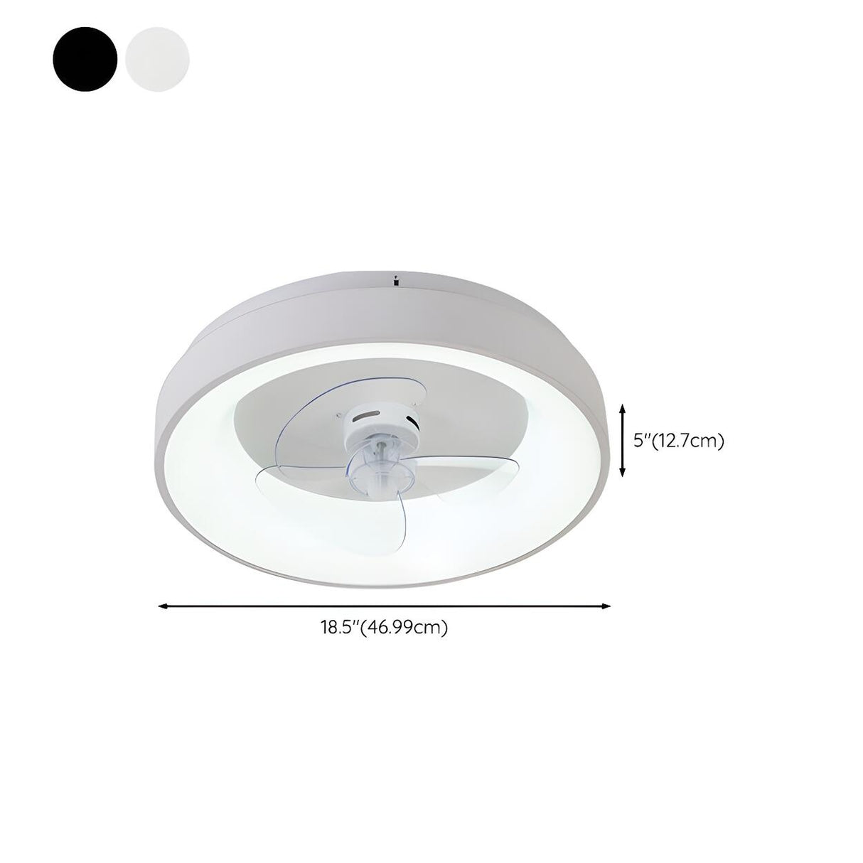 Minimalist Round Flush Remote Ceiling Fan with Light 