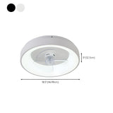 Minimalist Round Flush Remote Ceiling Fan with Light #size