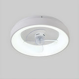 Minimalist Round Flush Remote Ceiling Fan with Light Image - 4