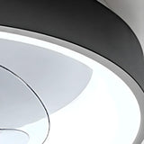 Minimalist Round Flush Remote Ceiling Fan with Light Image - 7