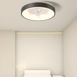 Minimalist Round Flush Remote Ceiling Fan with Light Image - 9