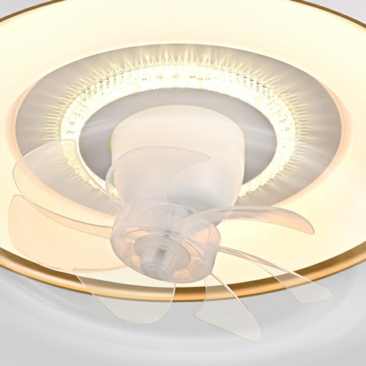 Minimalist Round Modern Ceiling Fan with LED Light Image - 11