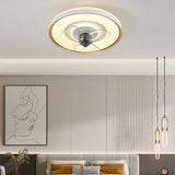 Minimalist Round Modern Ceiling Fan with LED Light Image - 14