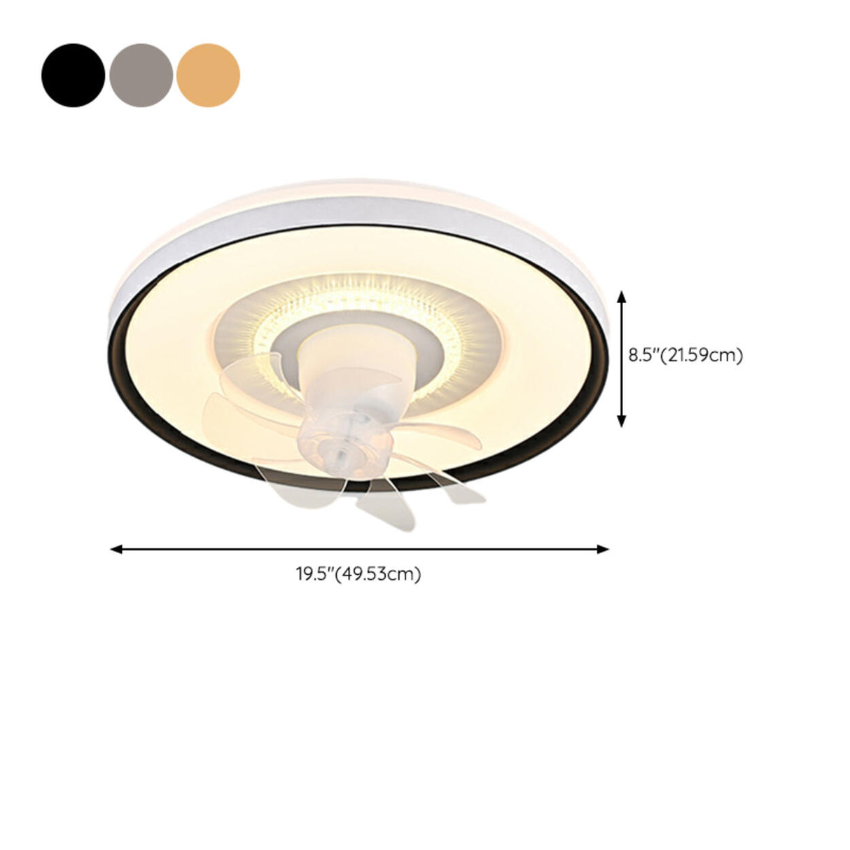 Minimalist Round Modern Ceiling Fan with LED Light 