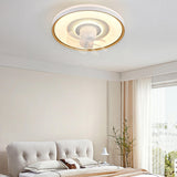 Minimalist Round Modern Ceiling Fan with LED Light Image - 3