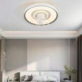 Minimalist Round Modern Ceiling Fan with LED Light Image - 4