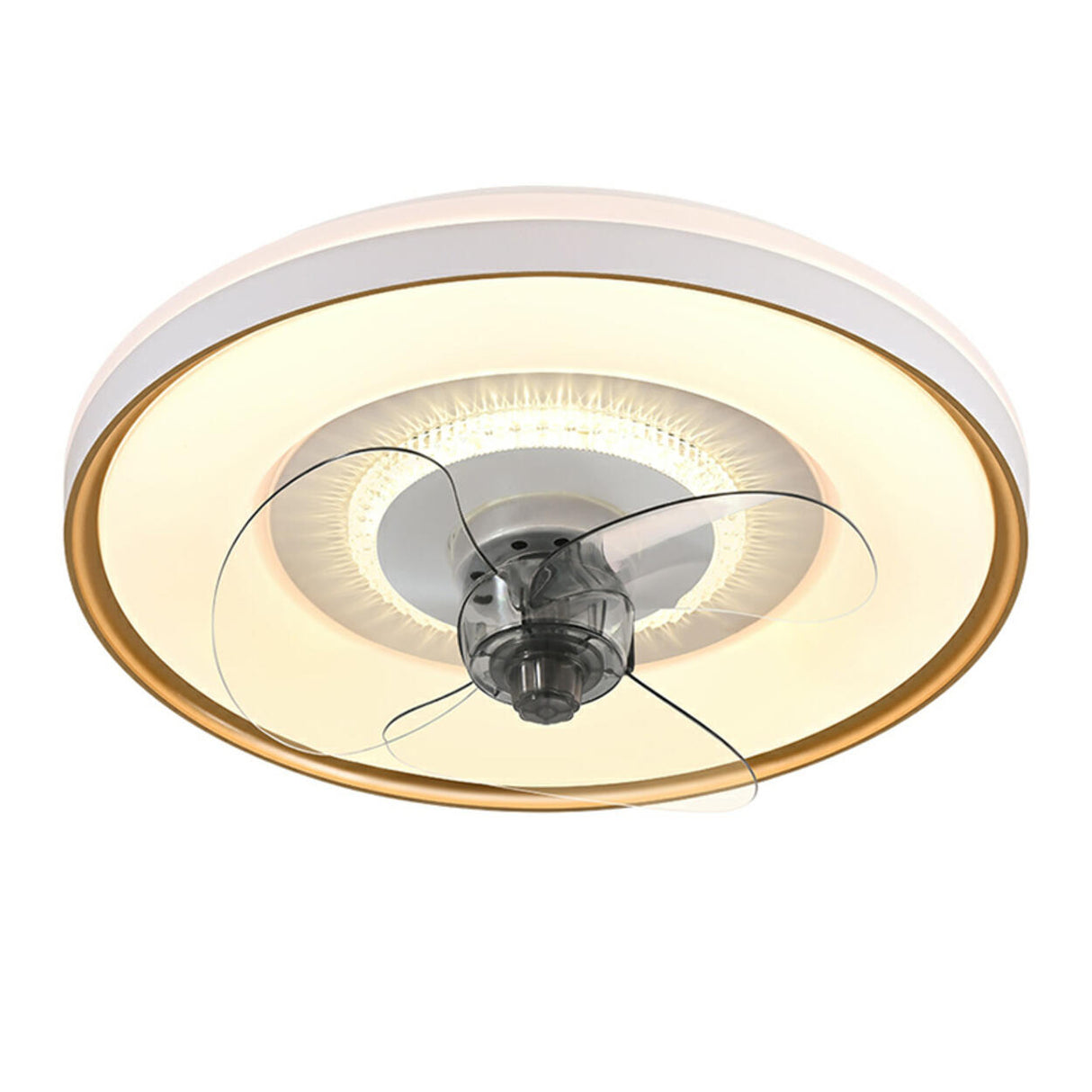 Minimalist Round Modern Ceiling Fan with LED Light Image - 5