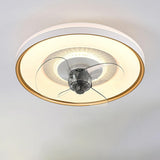 Minimalist Round Modern Ceiling Fan with LED Light Image - 6