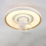 Minimalist Round Modern Ceiling Fan with LED Light Image - 7