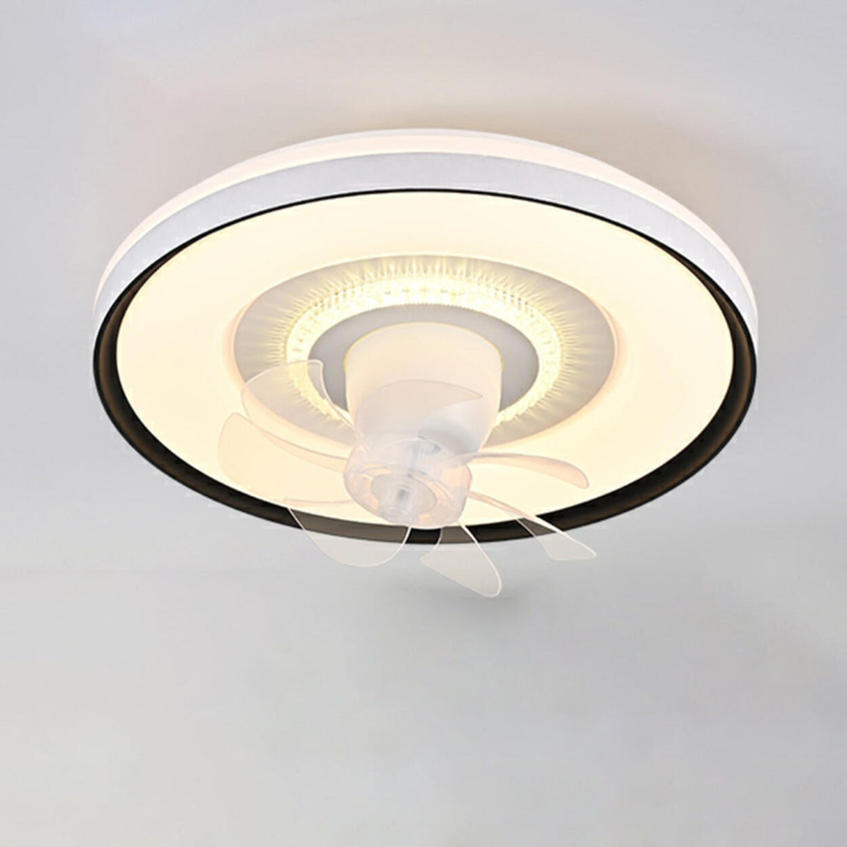 Minimalist Round Modern Ceiling Fan with LED Light Image - 9