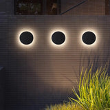 Minimalist Round Outdoor Ambience Wall Light Black Image - 4