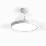 Minimalist Round White 3-Blade Ceiling Fan with Light Image - 7