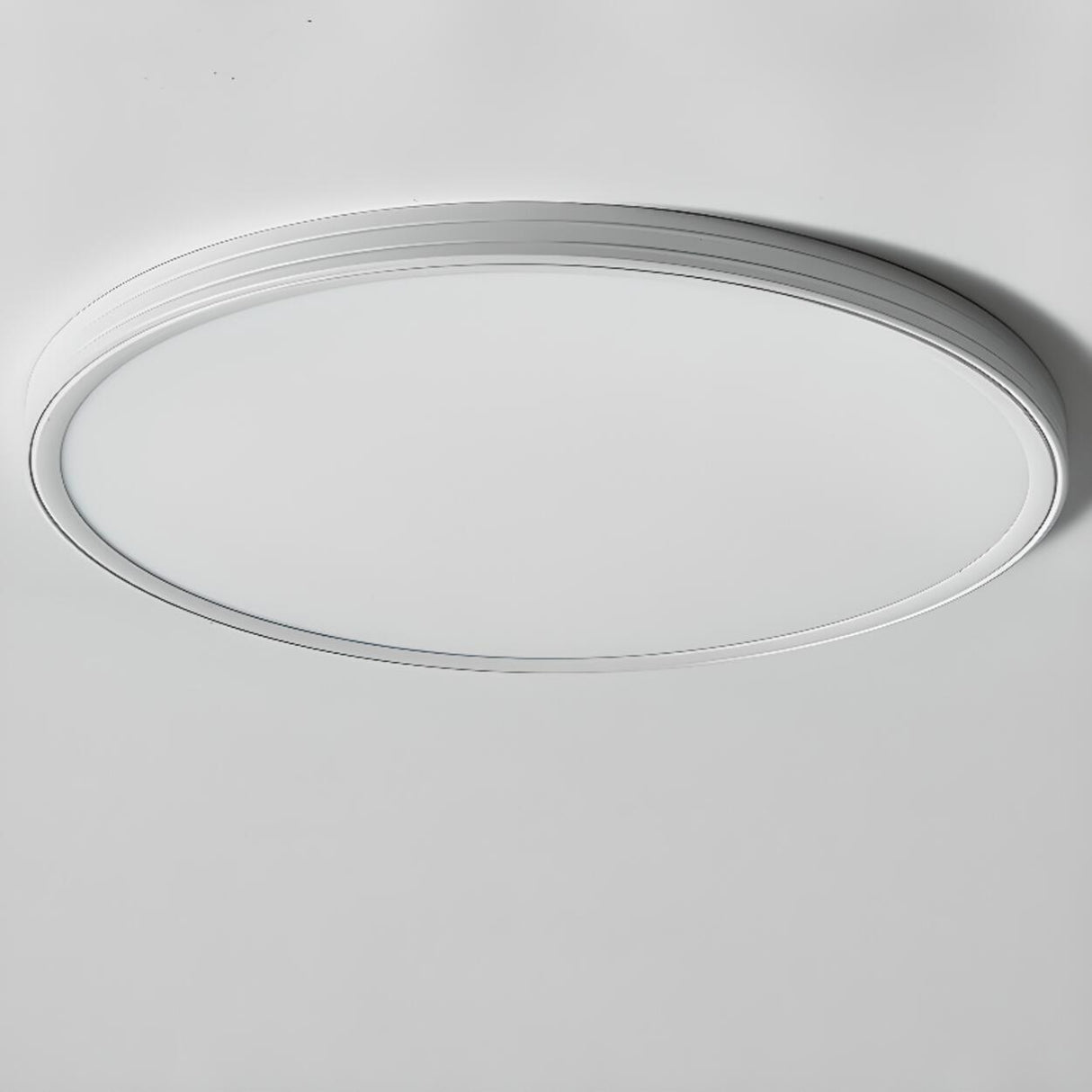 Minimalist Round White LED Flush Mount Light Image - 14