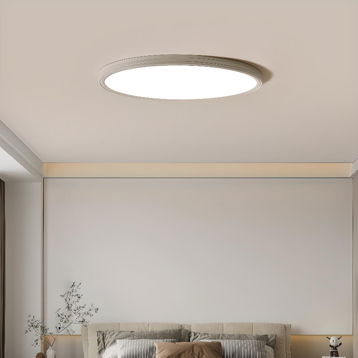 Minimalist Round White LED Flush Mount Light Image - 4