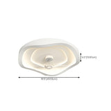 Minimalist Round White Wave Ceiling Fan with LED Light Image - 18