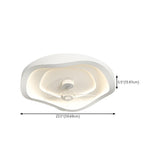 Minimalist Round White Wave Ceiling Fan with LED Light Image - 19