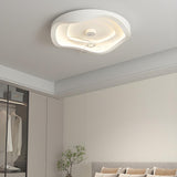 Minimalist Round White Wave Ceiling Fan with LED Light Image - 4