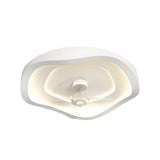 Minimalist Round White Wave Ceiling Fan with LED Light Image - 6