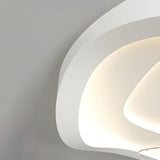 Minimalist Round White Wave Ceiling Fan with LED Light Image - 8