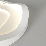 Minimalist Round White Wave Ceiling Fan with LED Light Image - 9