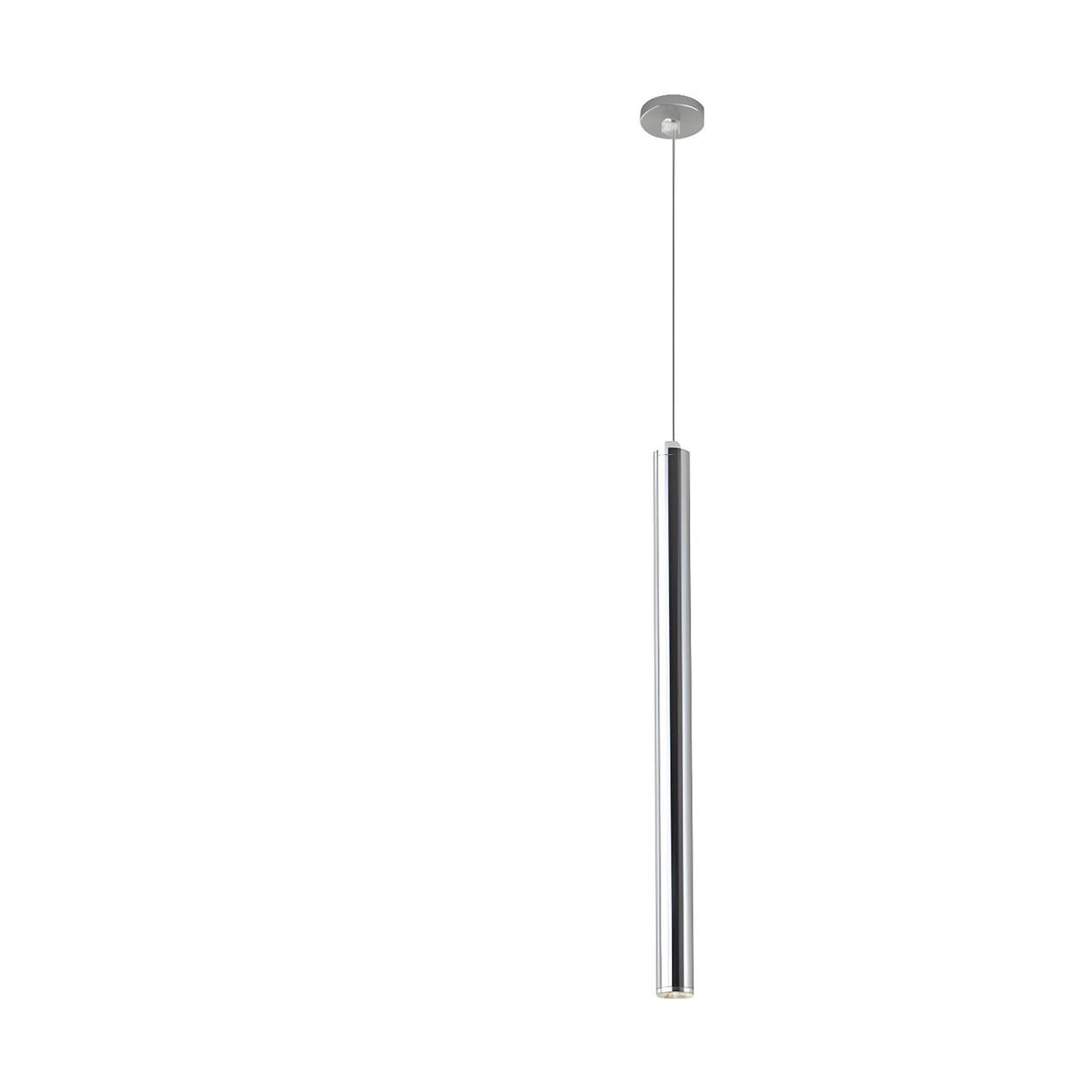 Minimalist Silver Cylinder Tube Kitchen Island Pendant Light Image - 10