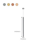 Minimalist Silver Cylinder Tube Kitchen Island Pendant Light Image - 24