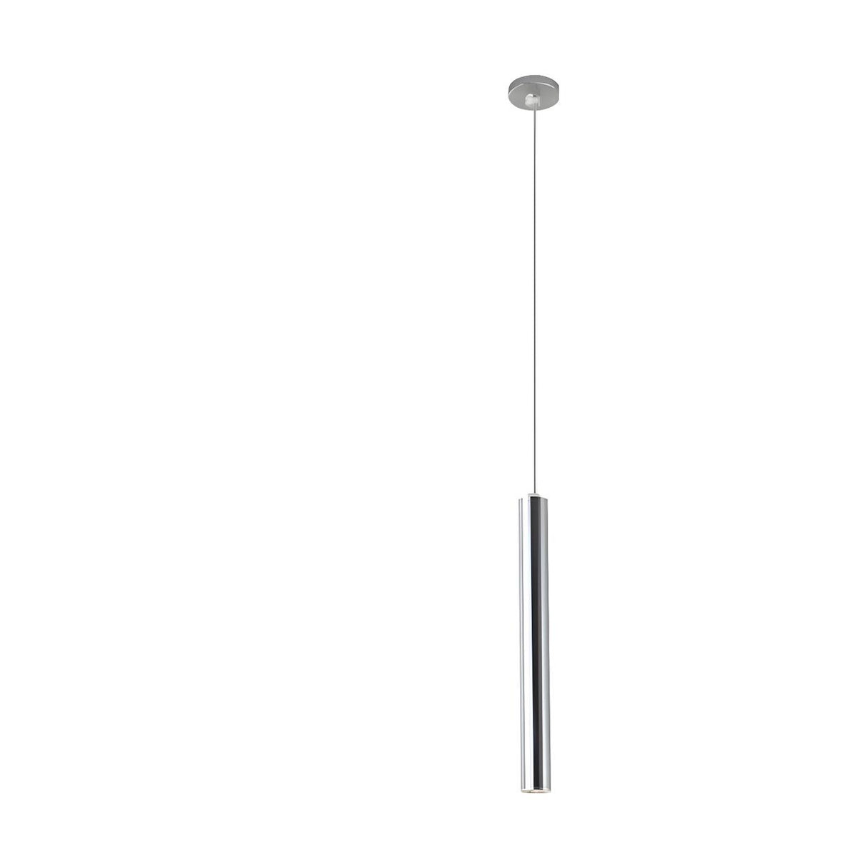 Minimalist Silver Cylinder Tube Kitchen Island Pendant Light Image - 7