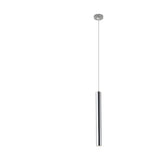 Minimalist Silver Cylinder Tube Kitchen Island Pendant Light Image - 7