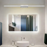 Minimalist Silver Rectangular Vanity Mirror Light Image - 1