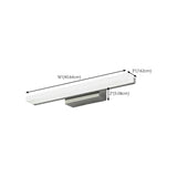 Minimalist Silver Rectangular Vanity Mirror Light #size