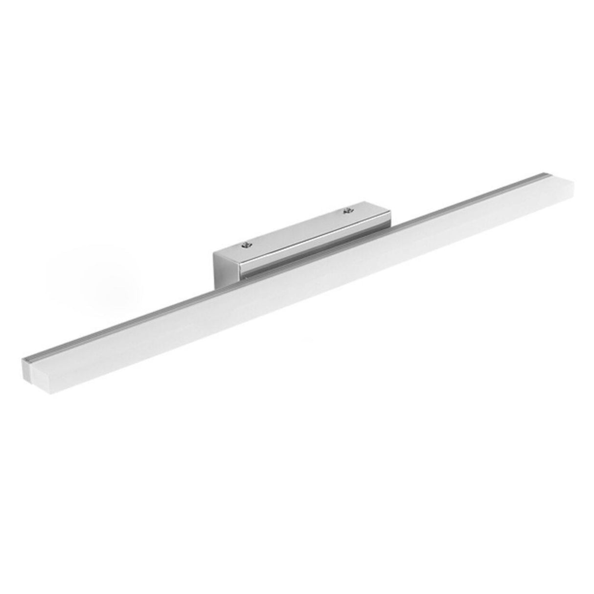 Minimalist Silver Rectangular Vanity Mirror Light Image - 5