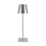 Minimalist Silver Square Base Metal Bedside Table Lamp Image - 13