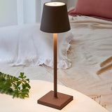 Minimalist Silver Square Base Metal Bedside Table Lamp Image - 21