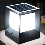 Minimalist Simple Cube Solar Outdoor Lantern Lamp Black Image - 12