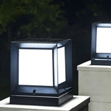 Minimalist Simple Cube Solar Outdoor Lantern Lamp Black Image - 13