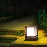 Minimalist Simple Cube Solar Outdoor Lantern Lamp Black Image - 14