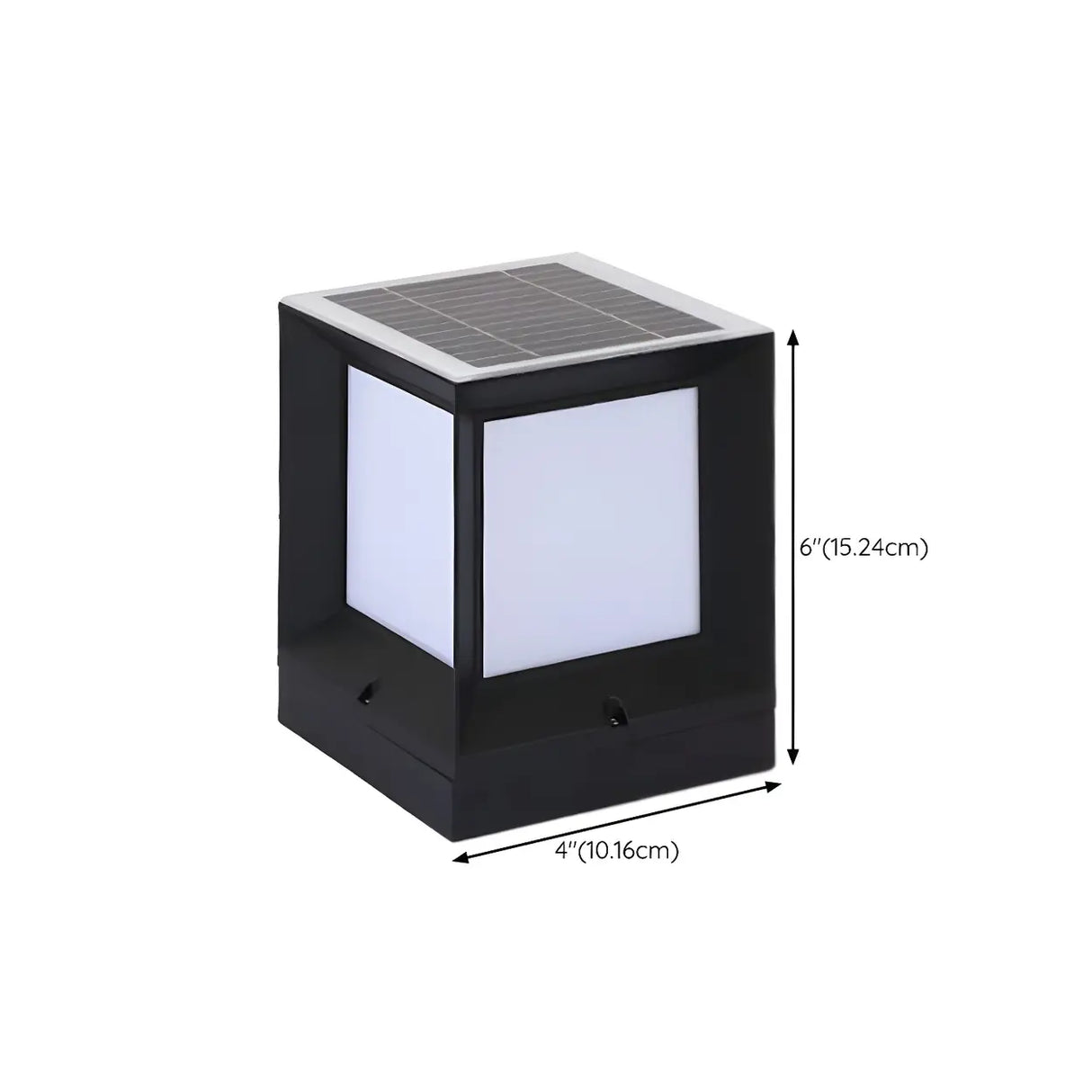 Minimalist Simple Cube Solar Outdoor Lantern Lamp Black 